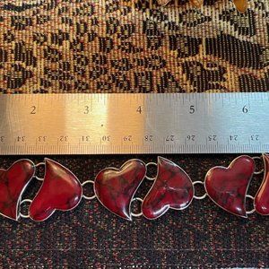 Heart Bracelet - SS Red Jasper